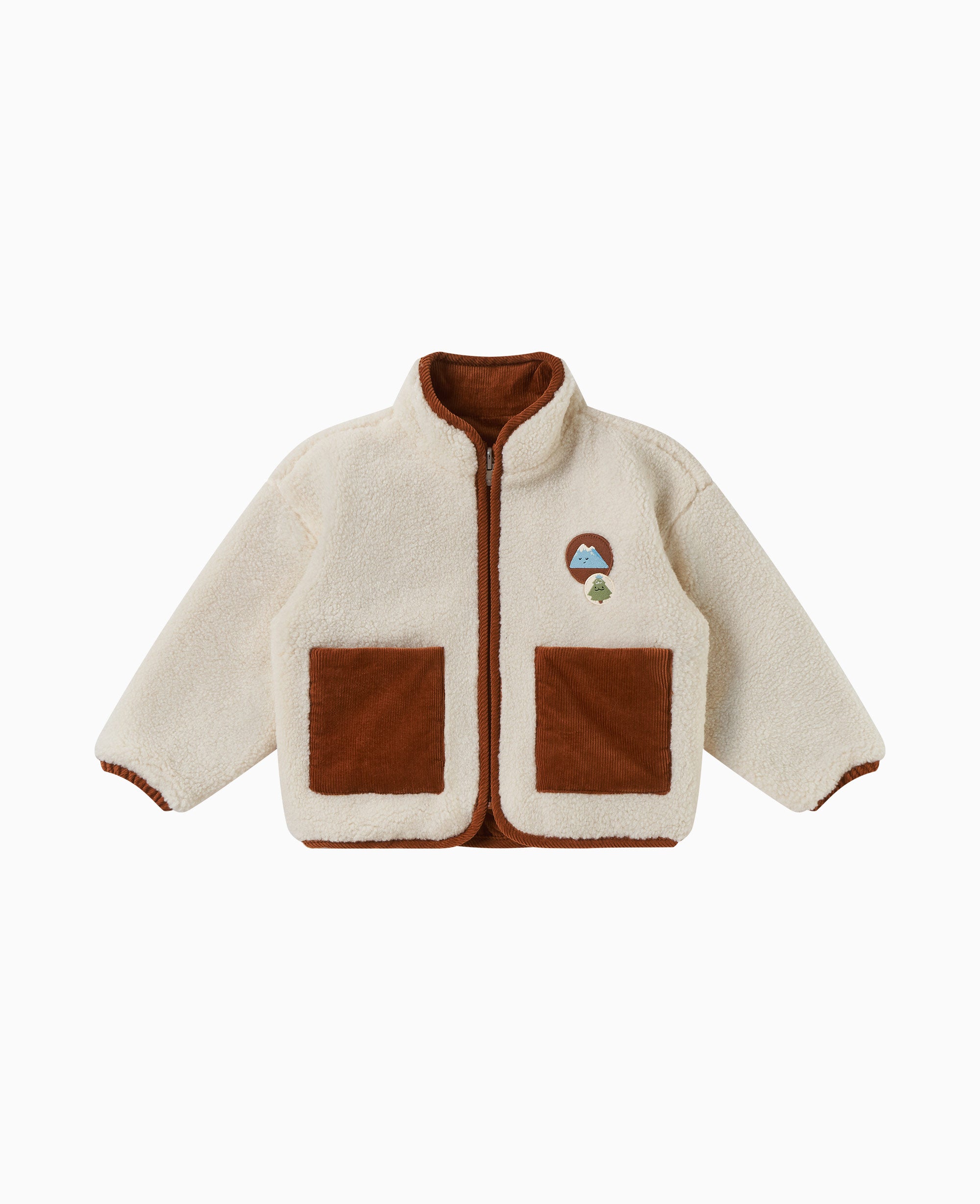 100% Organic Cotton Fleece Zippered Collared Jacket (Plastic-free