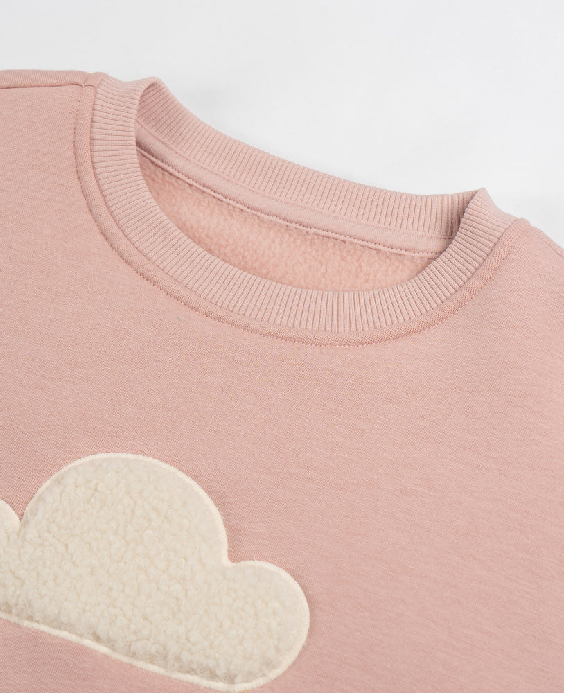 Fleece Drop Shoulder Sweatshirt - Dusty Rose