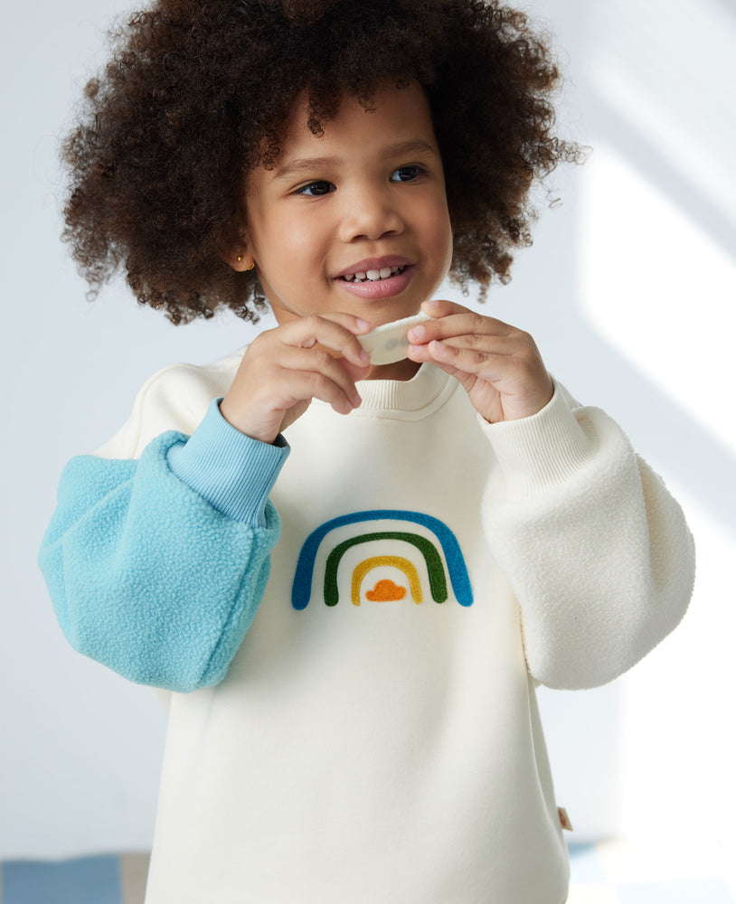 Fleece Drop Shoulder Sweatshirt - Cloud