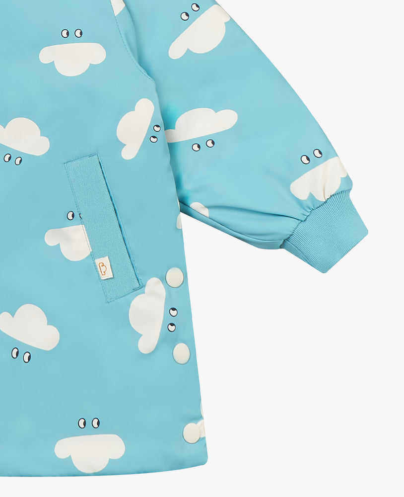 Down Long Hooded Coat - Dreamy Blue Cloud