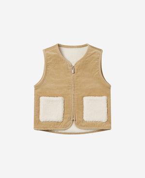 Quilted Corduroy Reversible Vest - Cloud