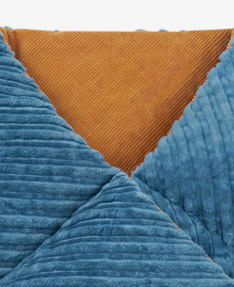 Corduroy Puffer Scarf - Mineral Blue