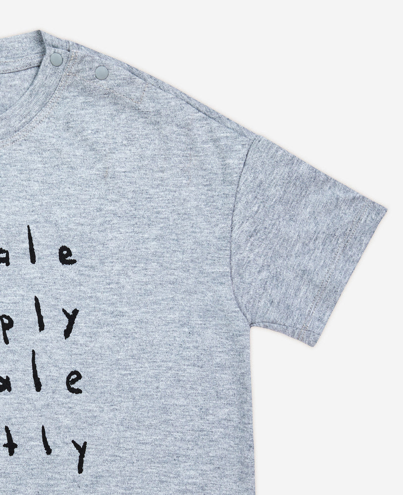 Inhale Exhale Short Sleeve Boxy Tee - Fog