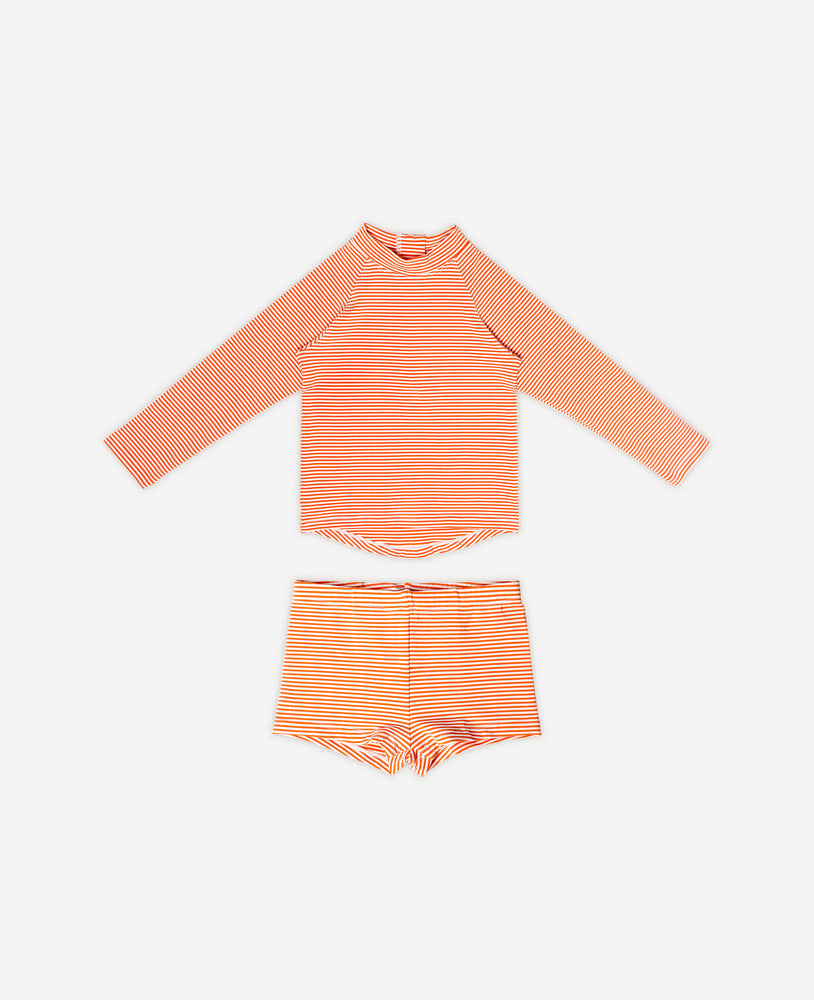 Long Sleeve Swim Suit - Ginger Stripe – Petite Revery