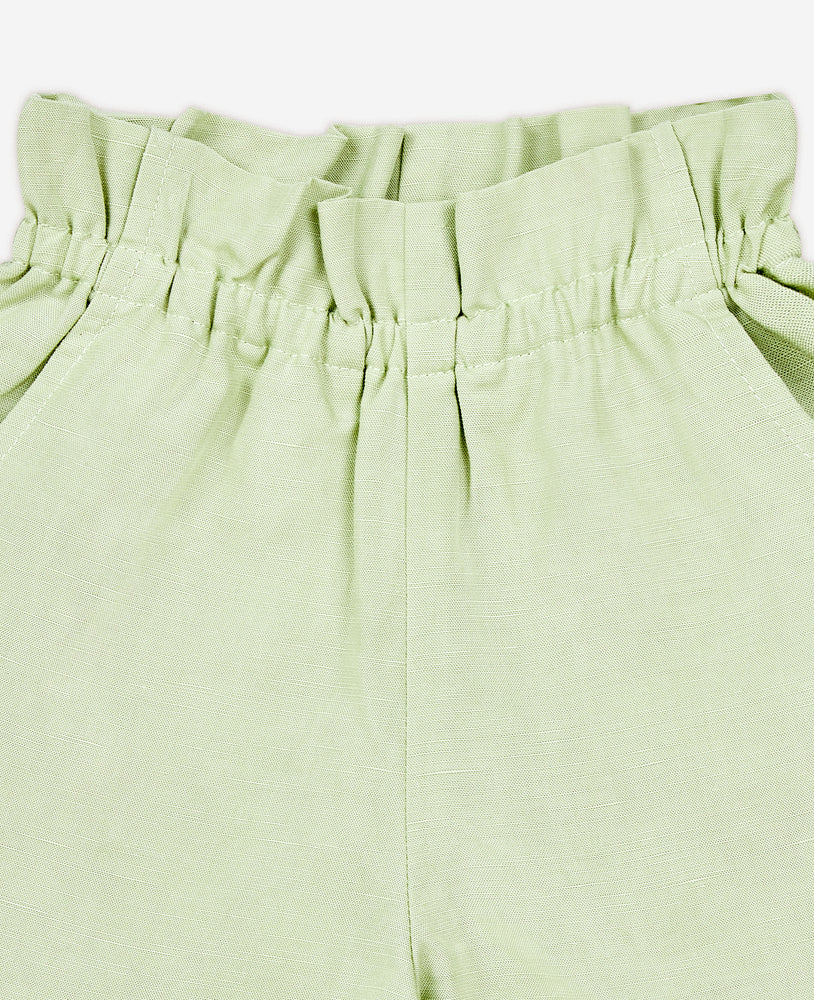 Tencel Linen Shirred Shorts - Moss