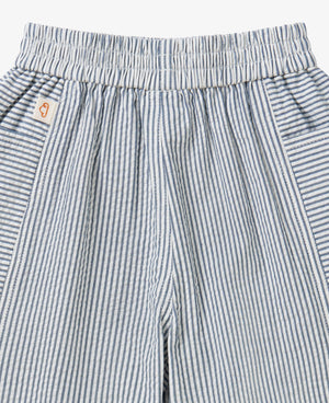 Seersucker Cotton Shorts - Seabreeze Stripe